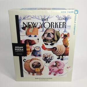 New Yorker Dog Puzzle Winter Snow Pups 1000 piece Jigsaw Game 19 in x 26 in 2010